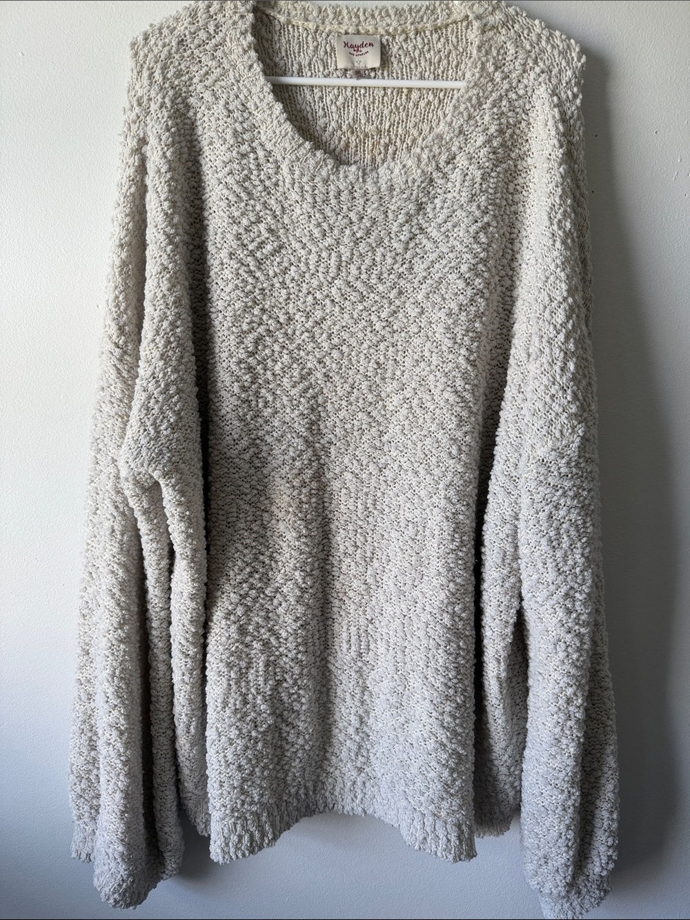 Kensie Men’s Cream Chunky Crewneck Sweater 3XL